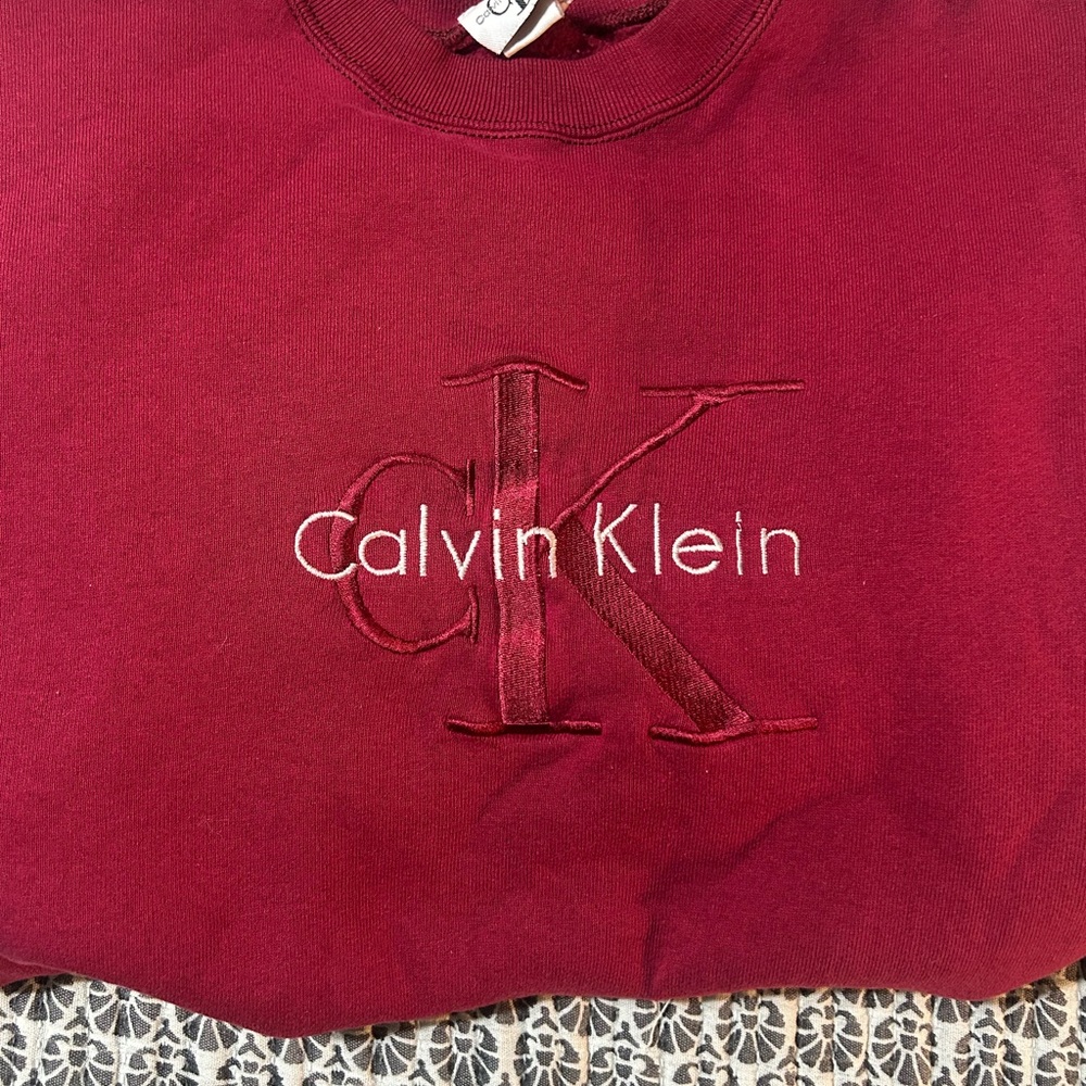 Calvin Klein Burgundy Logo Sweatshirt